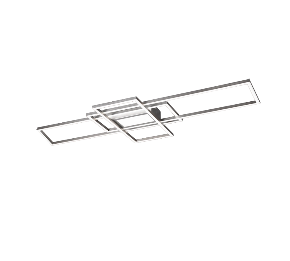 Plafoniera LED 3 rettangoli, metallo, acciaio satinato, L 105 cm, Irvine