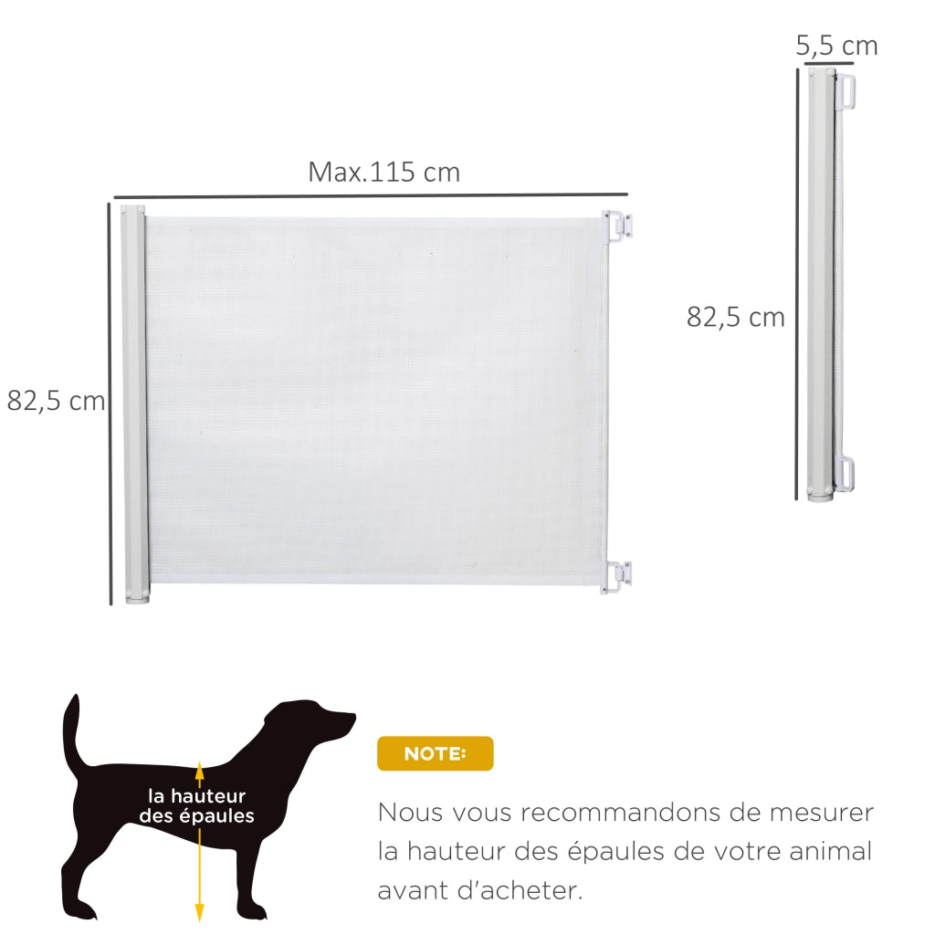 Barriera per cani retrattile ¨C Minimal ¨C bianco 115x82.5 cm