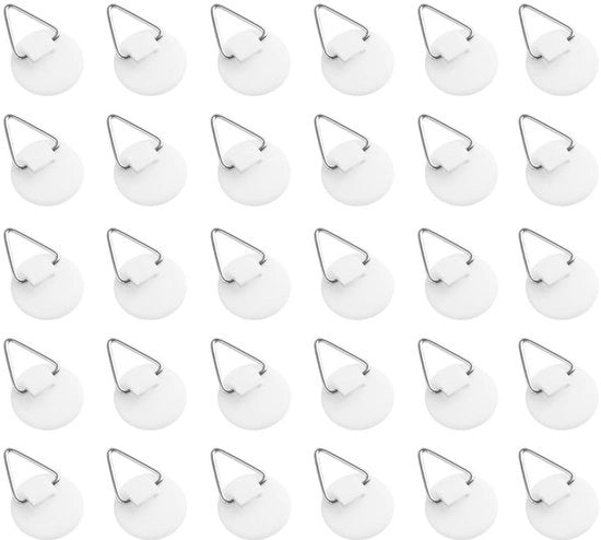 Sostegno per Foto - 30 Pezzi - Adesivo - Stile Circolare/Quadrato - Chiusura Resistente - Adatto per Decorazione - Supporto per Parete