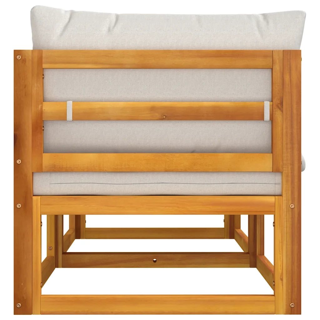 Divano da esterno-Divani Angolo Modulari 2pz Cuscini Grigio Chiaro Legno Acacia