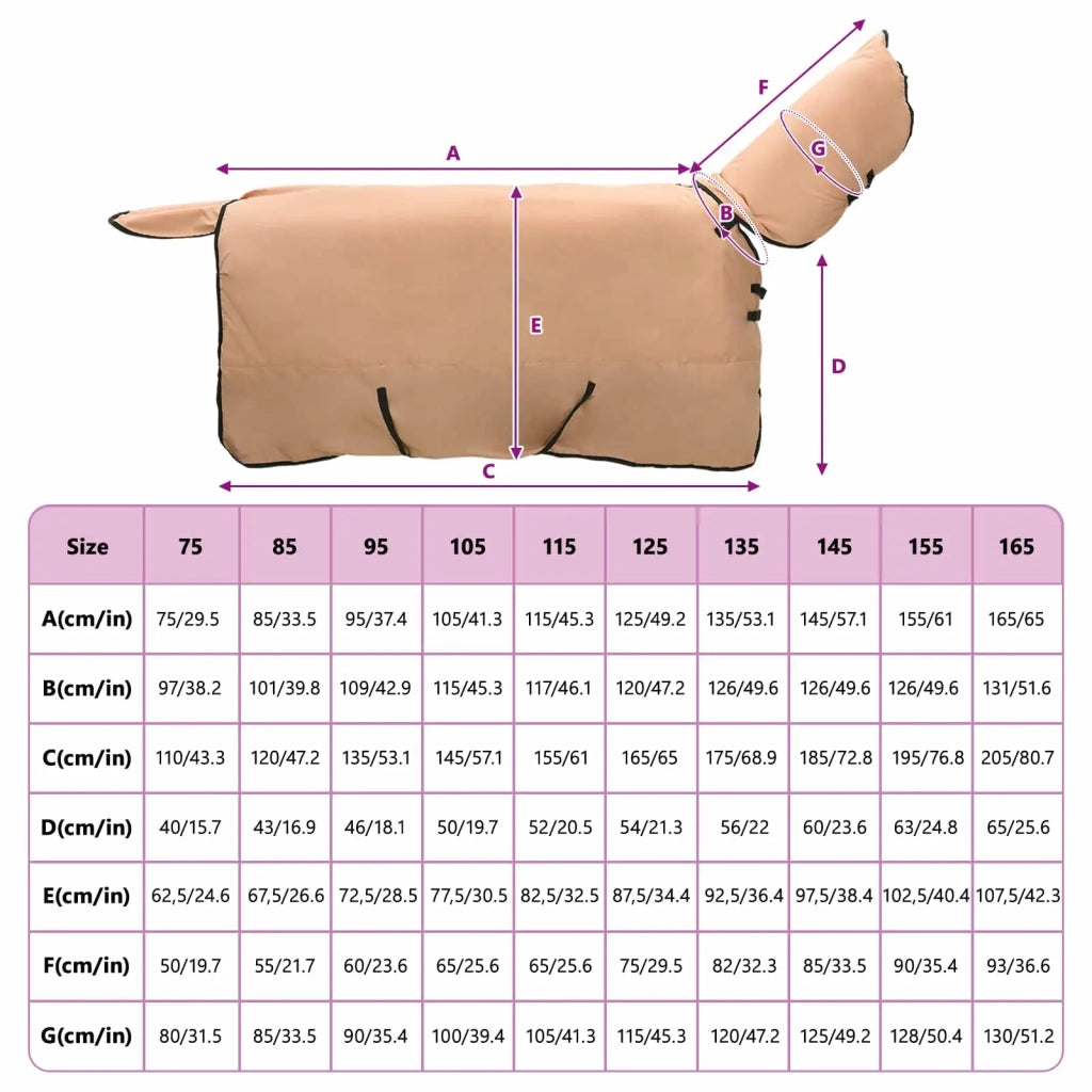 Coperta per Cavalli Cappuccino 95 cm Poliestere CFW4336866