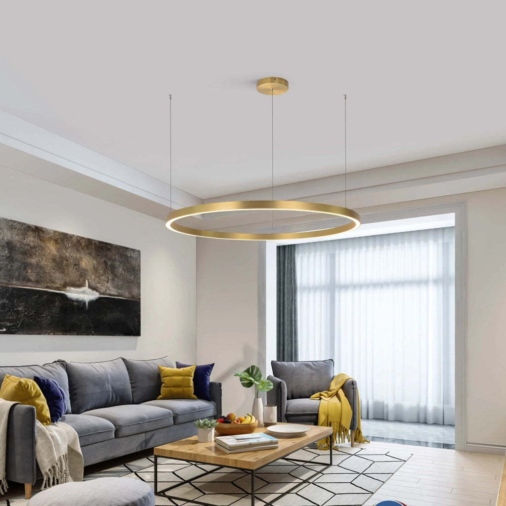 Lampada a sospensione Midway grande LED 40W oro Ø80,8