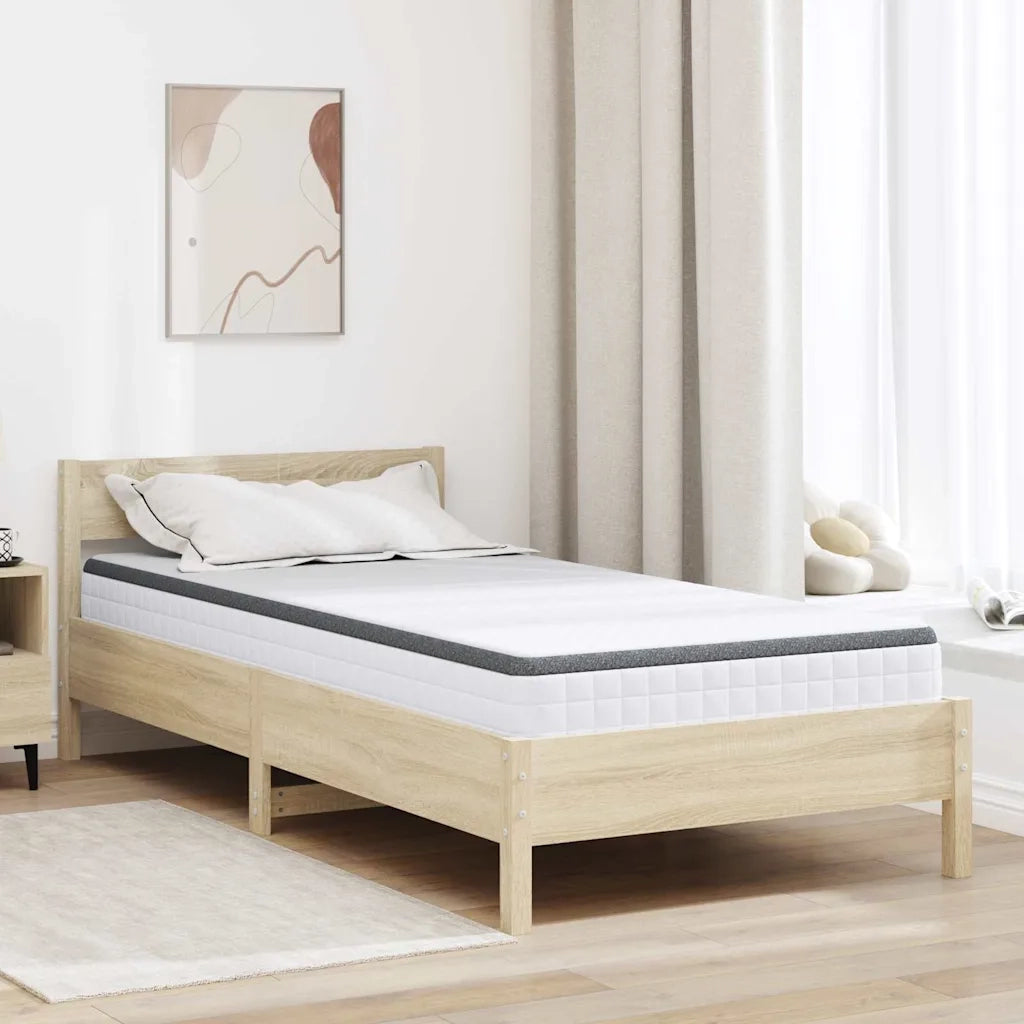 Materasso-Materasso per letto Bianco e Grigio 100 x 200 cm Molla Bonell