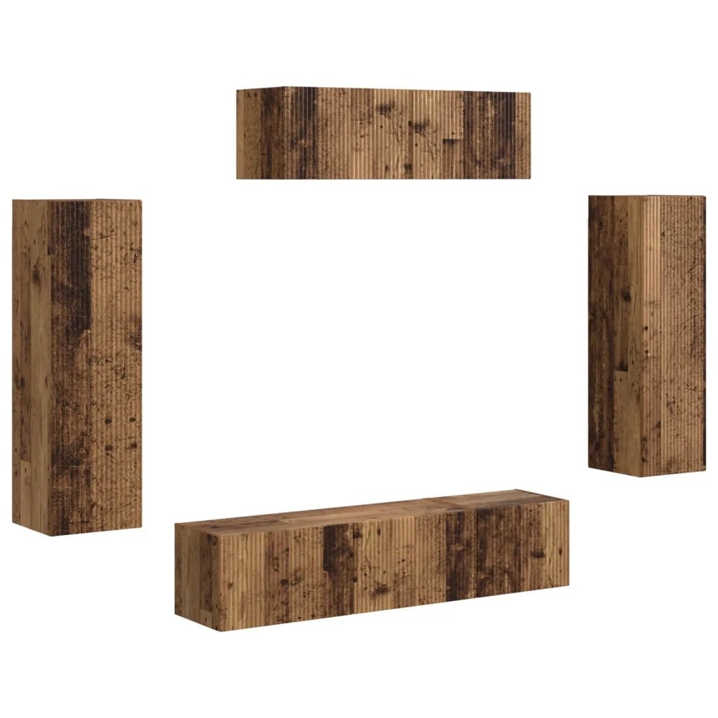 Mobile TV-Credenza per TV 5 pcs Legno vecchio