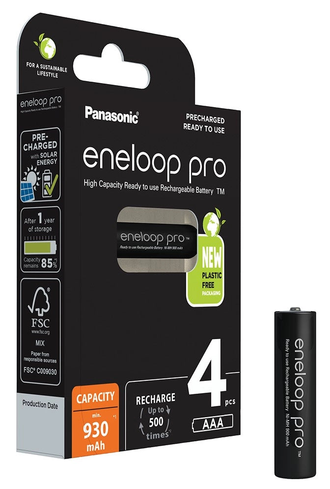 BATTERIA ricaricabile ministilo Panasonic ENELOOP PRO NIMH 930 mAh 4pz