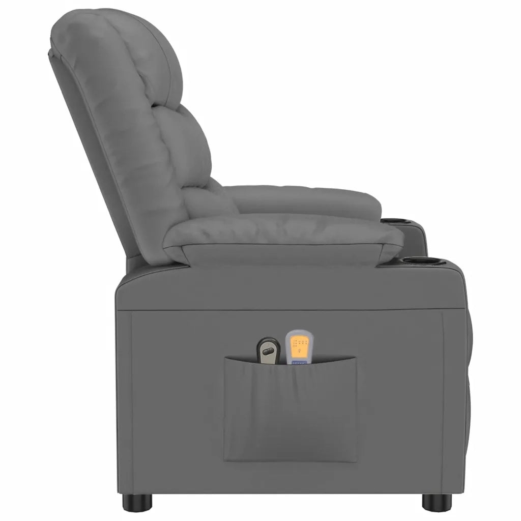Poltrona Massaggiante Elettrica Grigio Similpelle 3143459