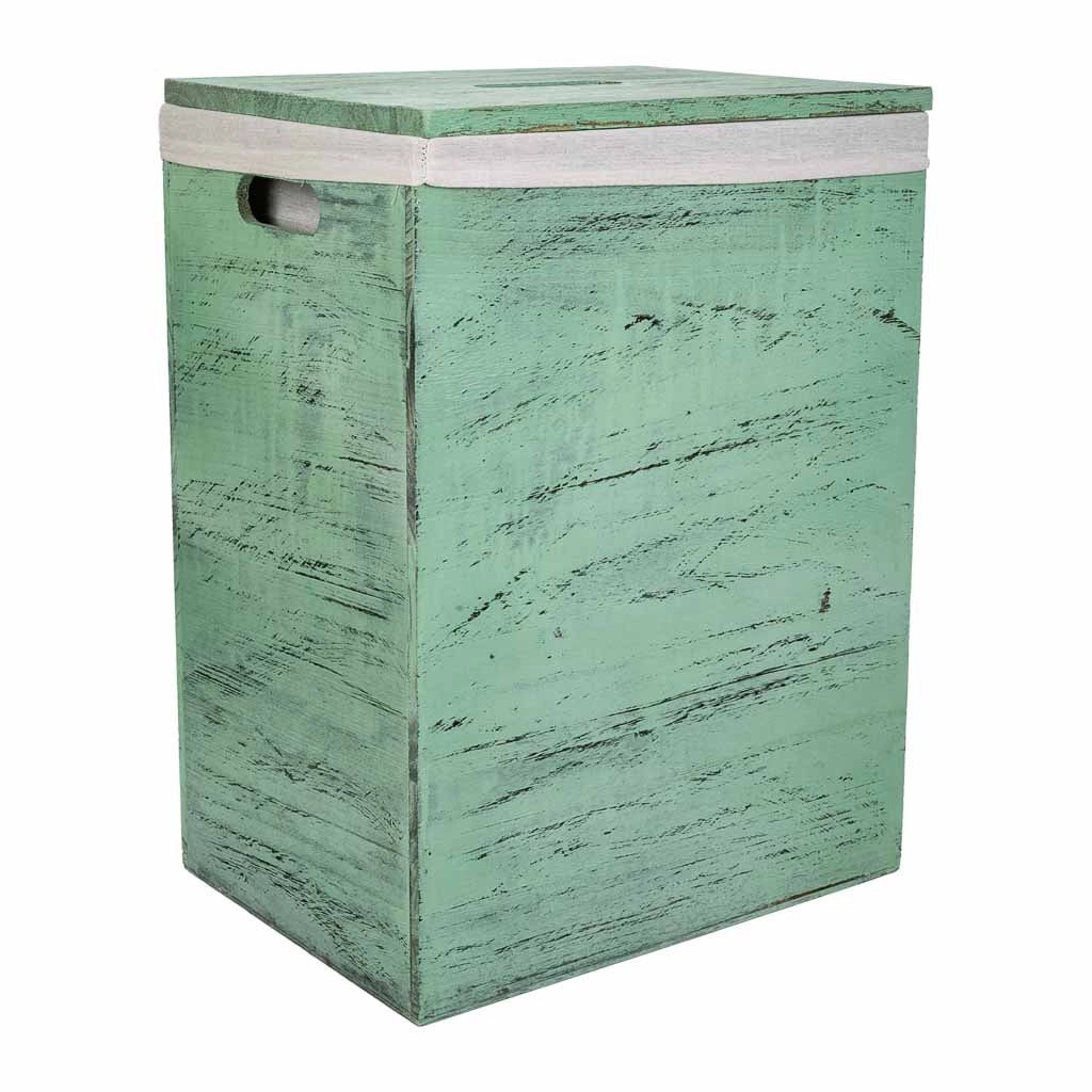 Set di 2 cesti portabiancheria in legno verde