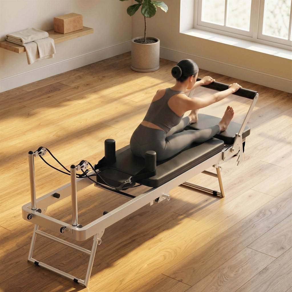 Letto Pilates Pieghevole con Elastici ¨C Zephmum ¨C Grigio