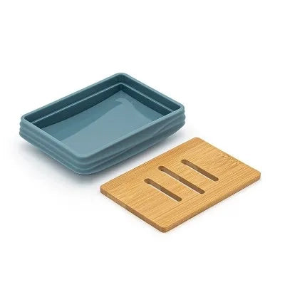 Accessori bagno in set completo da 4 pezzi in abs turchese cobalto linea Wave