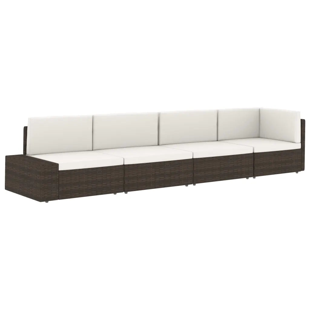 Seduta Centrale Modulare in Polyrattan Nero 49498