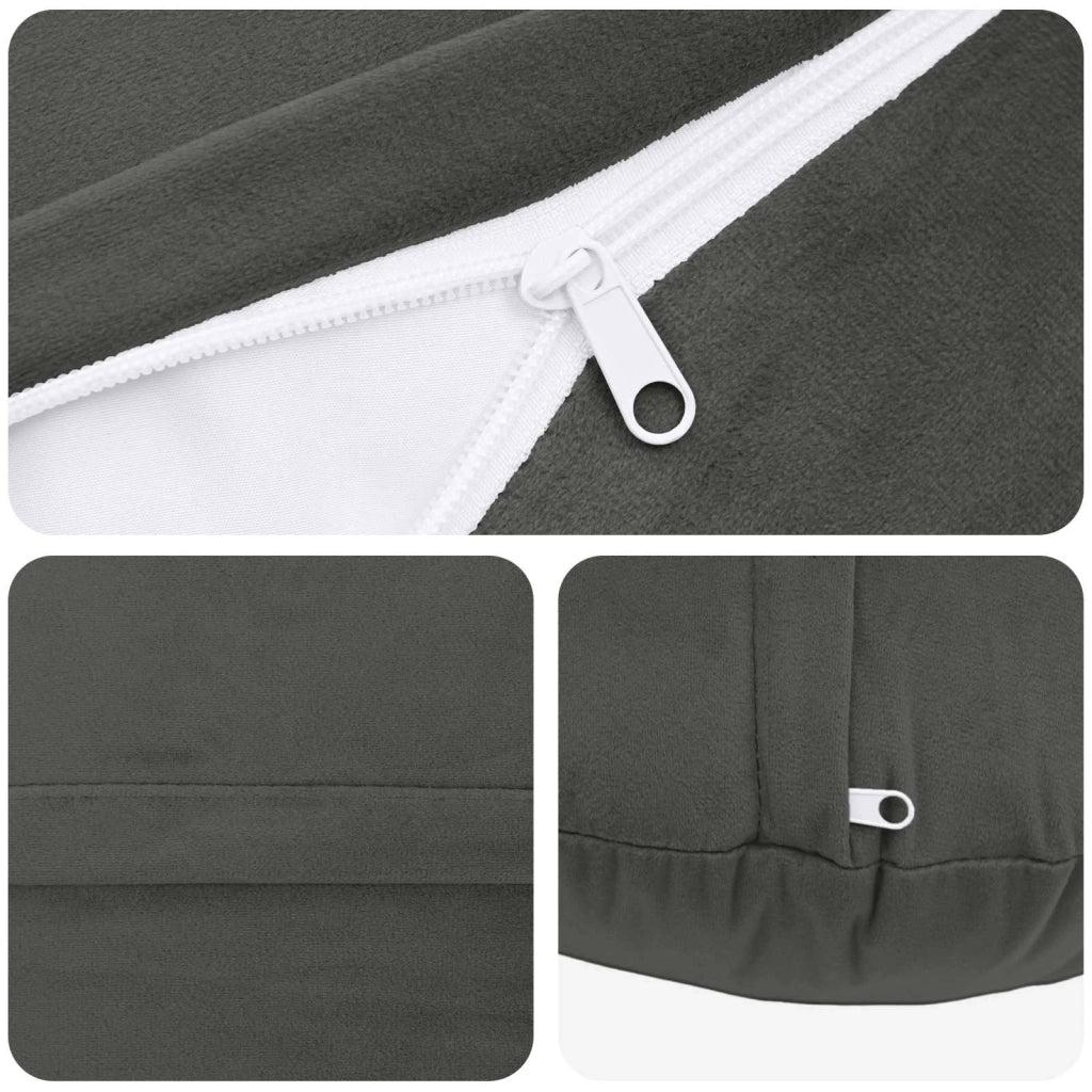Federa 6 pcs HEERLEN Grigio Scuro Ø 60 cm Velluto 922862