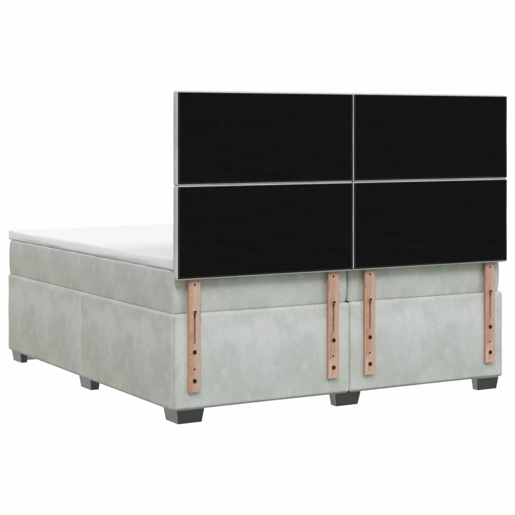 Letto box spring con materasso Grigio Chiaro 200 x 200 cm 3455168