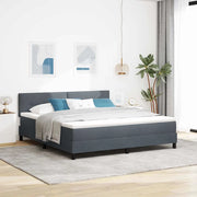 Letto a Sorgente LED con led Grigio scuro 180 x 200 cm Velluto