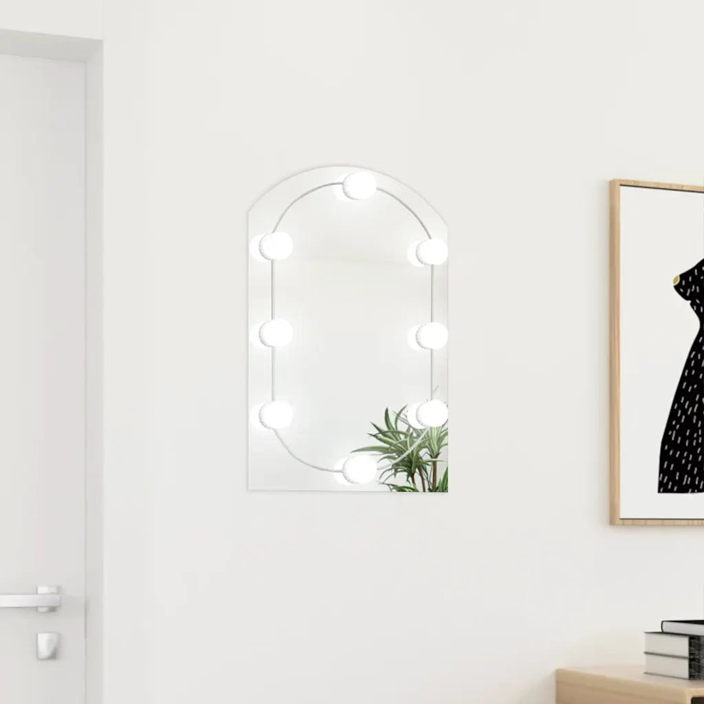 Specchio con Luci LED 60x40 cm Forma ad Arco in Vetro 3102976
