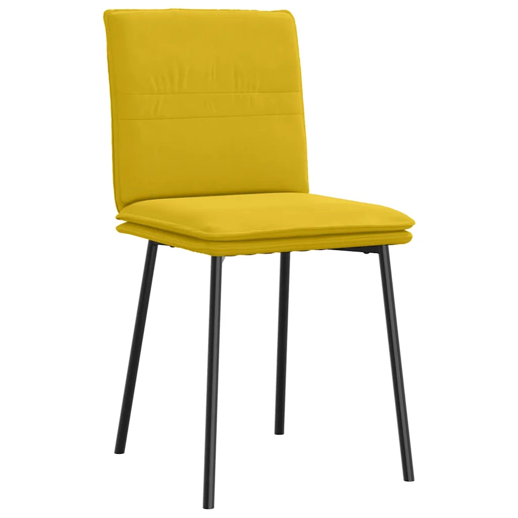 Sedie da Pranzo 2 pz Gialle in Velluto 4101251
