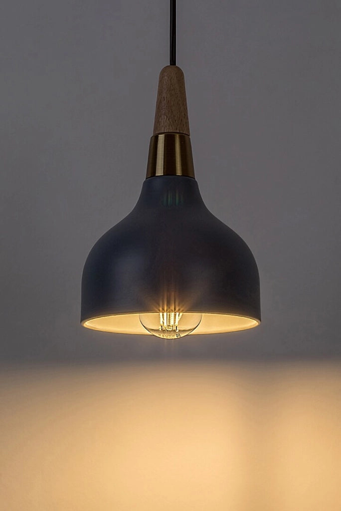 Lampada a sospensione Drusilla grigia legno E27 Rabalux