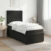 Letto box spring con materasso Nero 90 x 190 cm Velluto 3454507