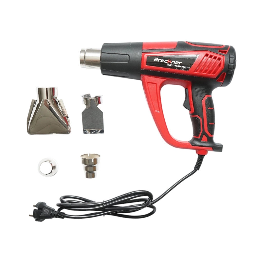 Pistola ad aria calda 2000W, 220V, flusso d'aria 300/500 l/min, 2 impostazioni di temperatura 50-600°C Breckner Germany