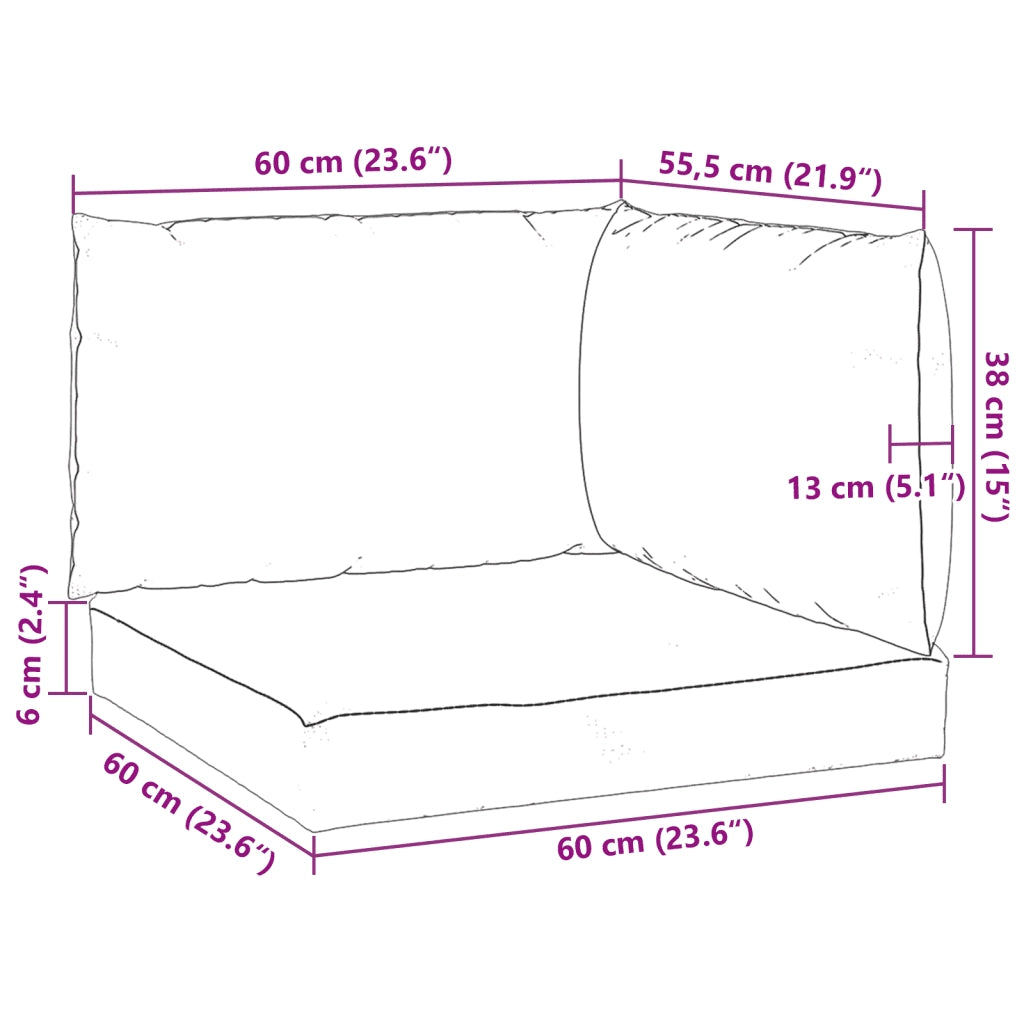 Cuscini per Pallet 3 pz | Cuscini per sedie Blu in Tessuto Oxford