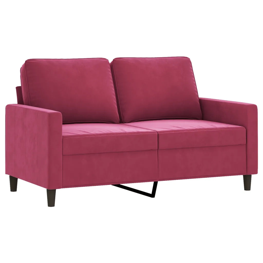 Set di Divani 4 pz con Cuscini Rosso Vino in Velluto 3201490