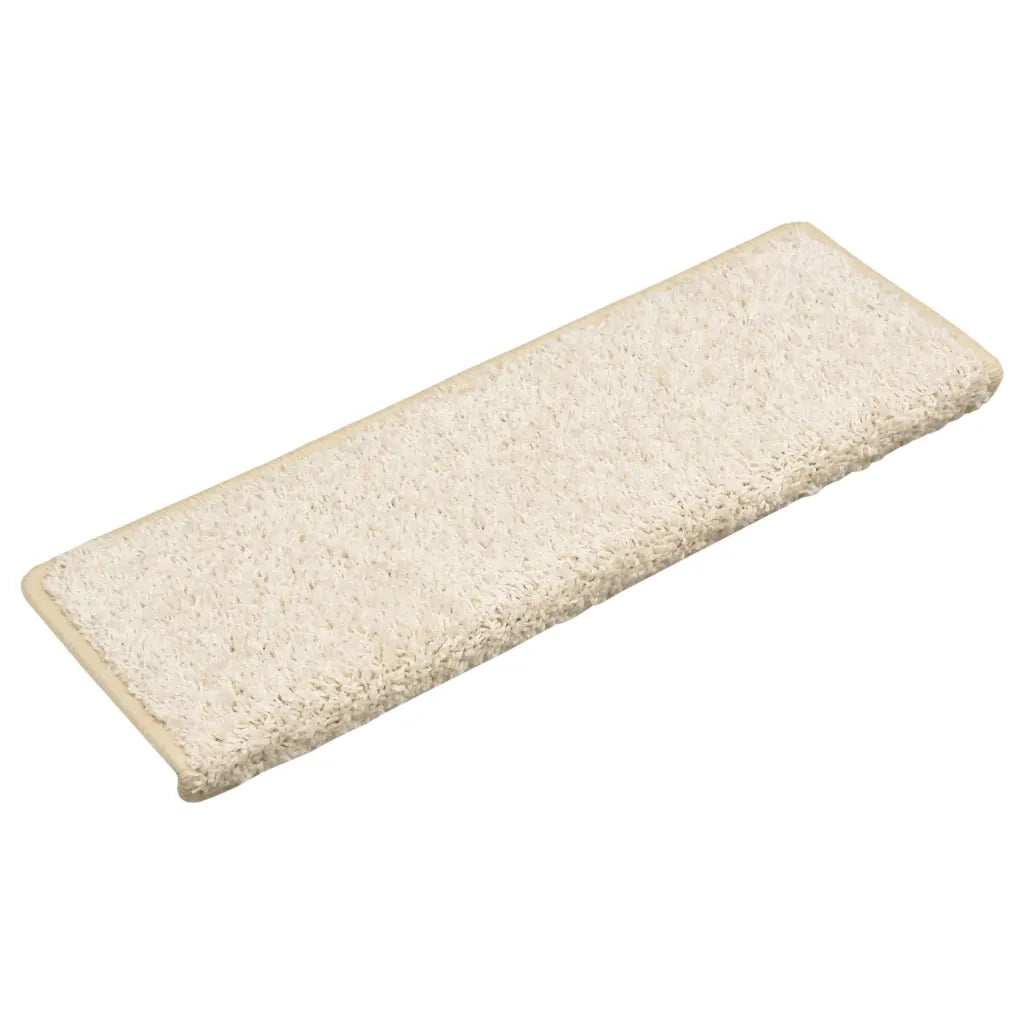 Tappetini per scale 15 pz 65x21x4 cm bianchi con bordo rettangolare 134581