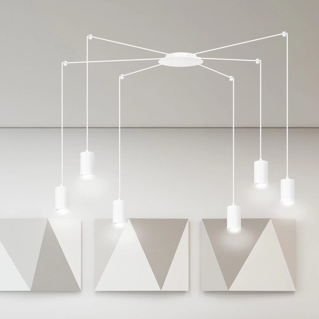Emibig Traker lampadario bianco 6xGU10 LED regolabile