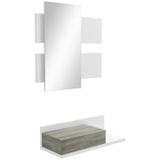 Mobile ingresso con specchio e cassetto ¨C Minimal ¨C Bianco e Grigio 75x30.5x20 cm