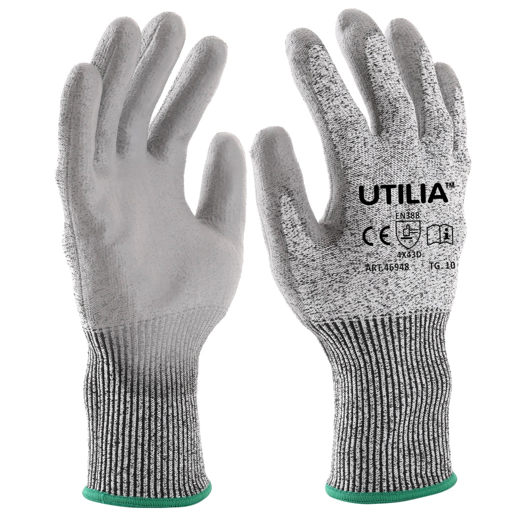 Utilia GUANTI ANTITAGLIO IN NYLON/POLIURETANO Col. Grigio tg. 9 12.00 paia
