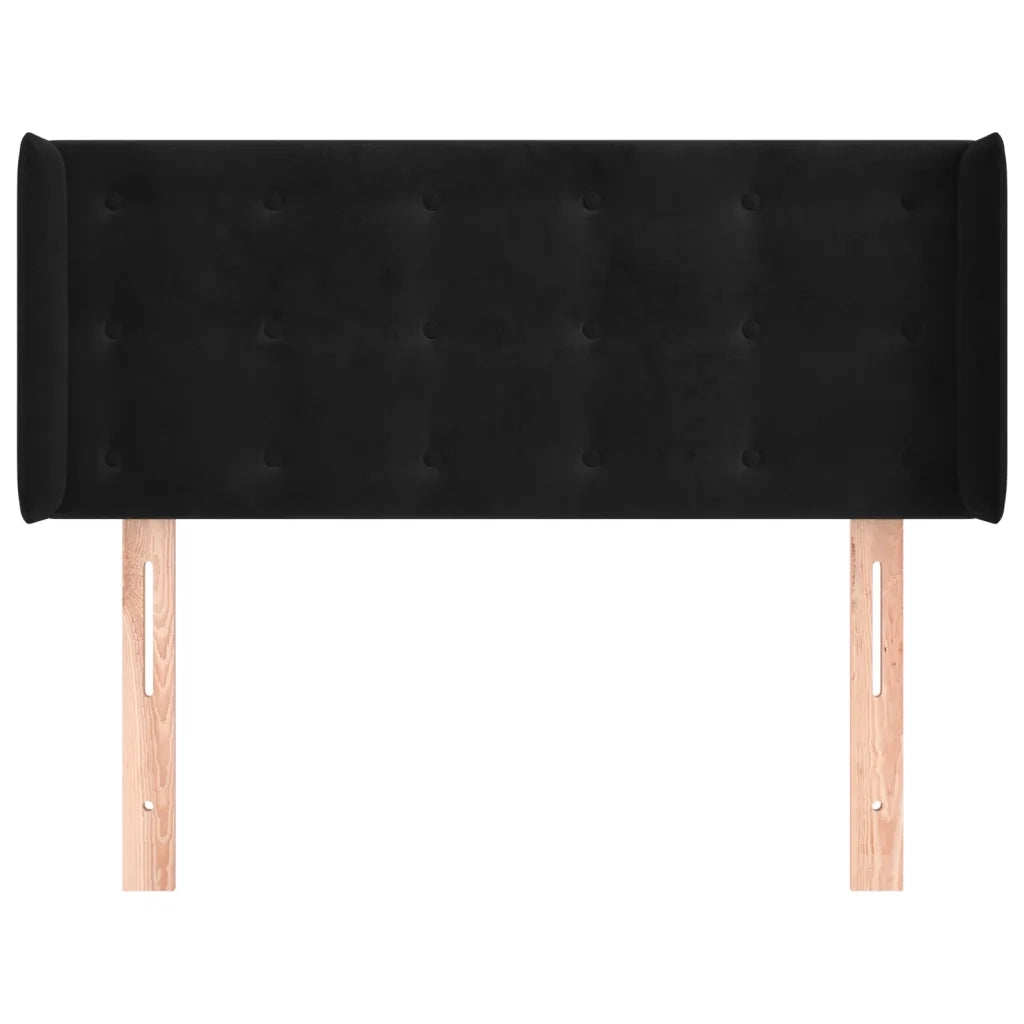 Testiera ad Orecchio-Testata con Orecchie Nera 83x16x78/88 cm in Velluto 711178