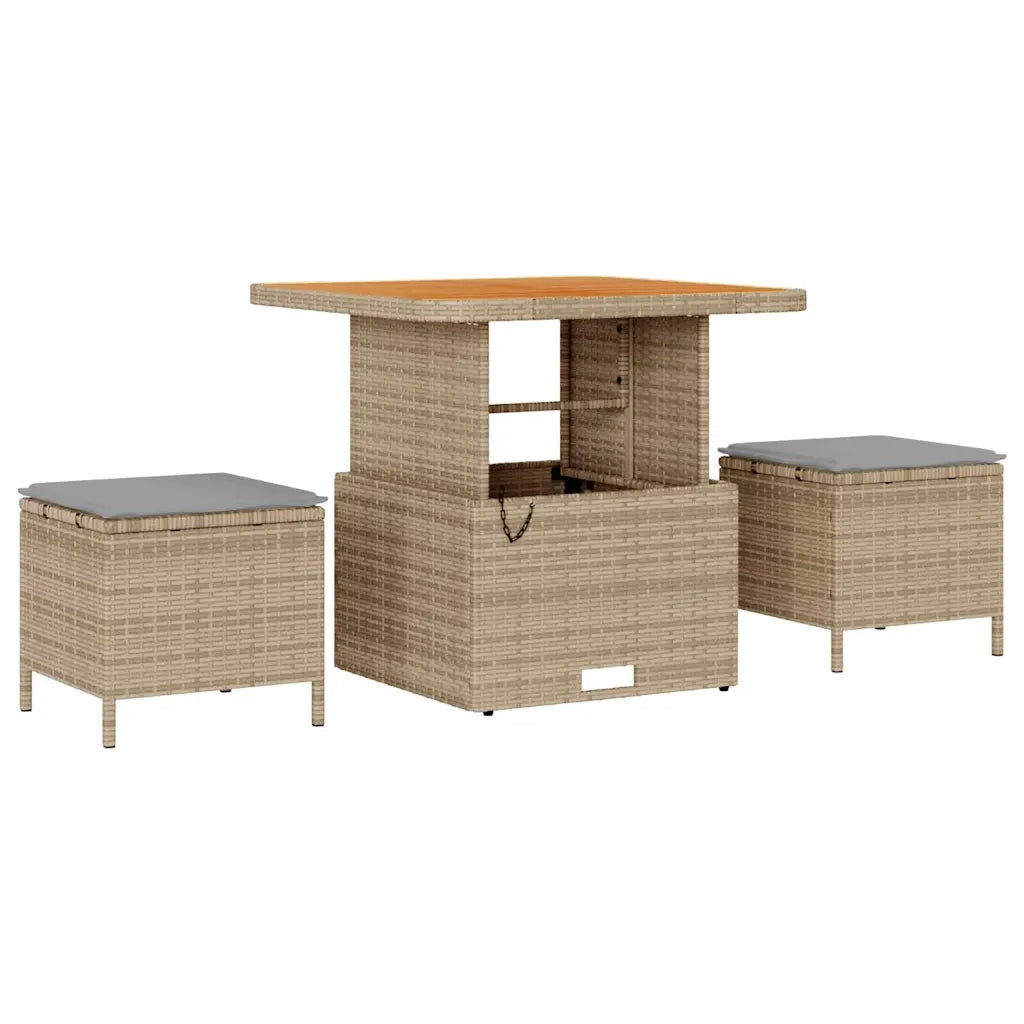 Set Divano da Giardino 13 pcs Beige polyrattan