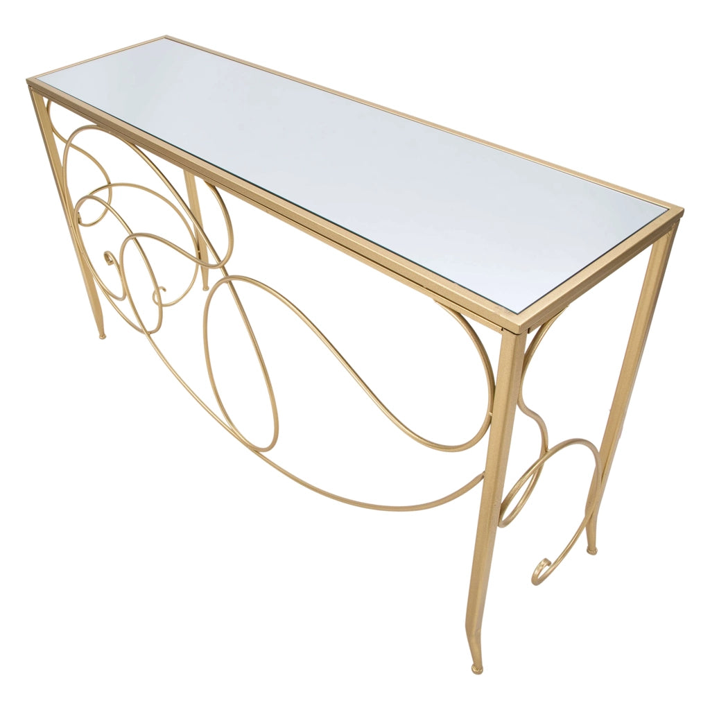 Dilija, Consolle un Ripiano, 140x40x80h cm oro
