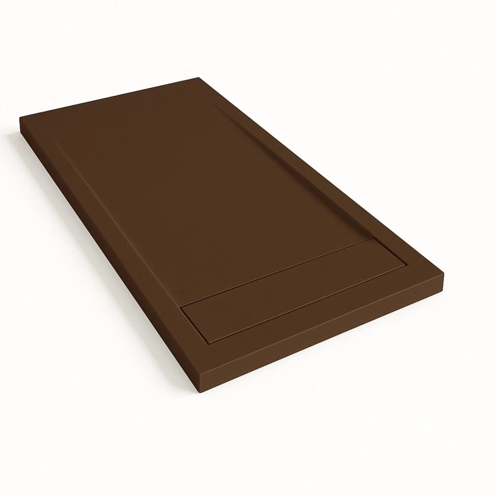 Piatto doccia Bidai con bordo 70X160 cm colore Marrone cioccolato RAL 8017 griglia Cioccolato