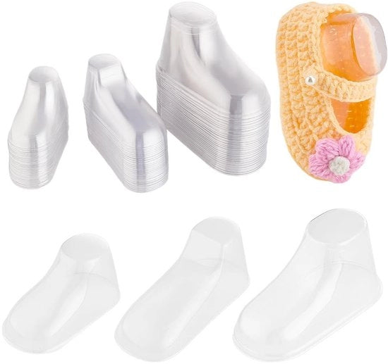 Supporti per scarpe in plastica, forma trasparente, 8/10/12 cm, 90 pezzi, trasparente