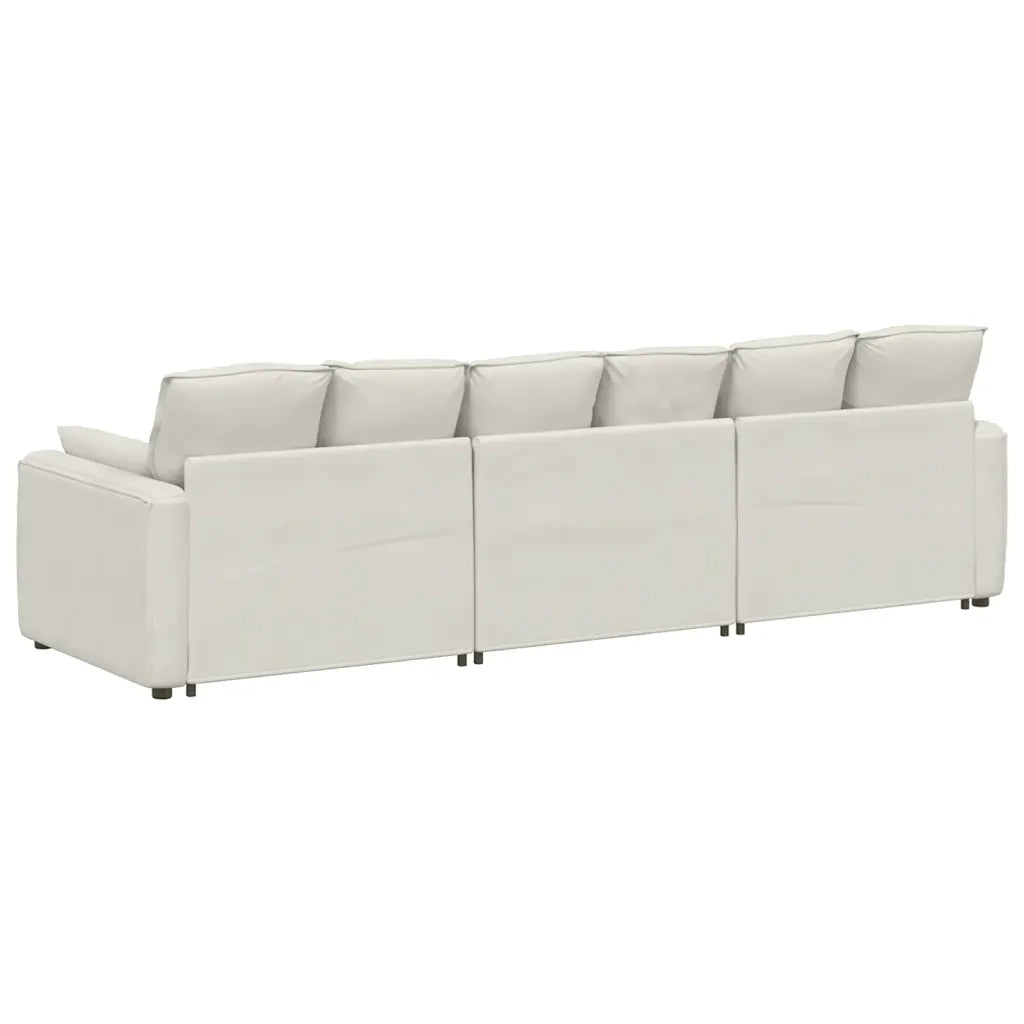 Divano Modulare con Cuscini Crema 3321106