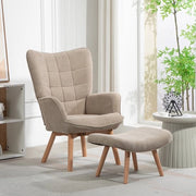 Fauteuil in Corduroy con Bracciuoli in Legno e Cuscini in Corduroy