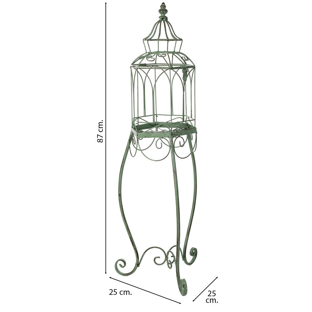 Gabbia decorativa verde 25x25x87h cm