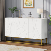 Credenza lucida moderna - Zephmum- 130 cm, 4 scomparti