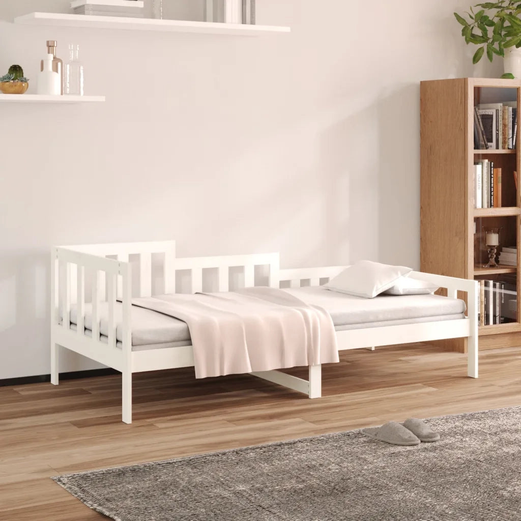 Dormeuse senza Materasso Bianca 80x200 cm Legno Massello Pino