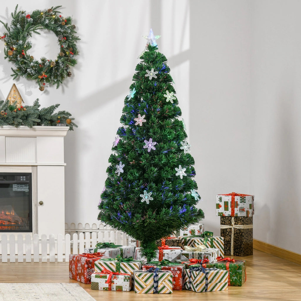 Albero di Natale Artificiale 150cm con Luci LED ¨C Minimal ¨C Bianco