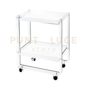 CARRELLO MAJORDOME IN CRISTALLO ACRILICO TRASPARENTE CON RUOTE