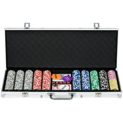 Set Poker Professionale ¨C Xylo ¨C 500 Fiches, 2 Mazzi Carte, 5 Dadi, Custodia Alluminio