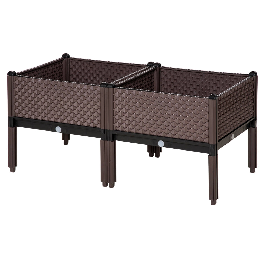 Giardiniere Rialzate 2 Pezzi Quadrate 50x50x46,5 cm ¨C Minimal ¨C Marrone