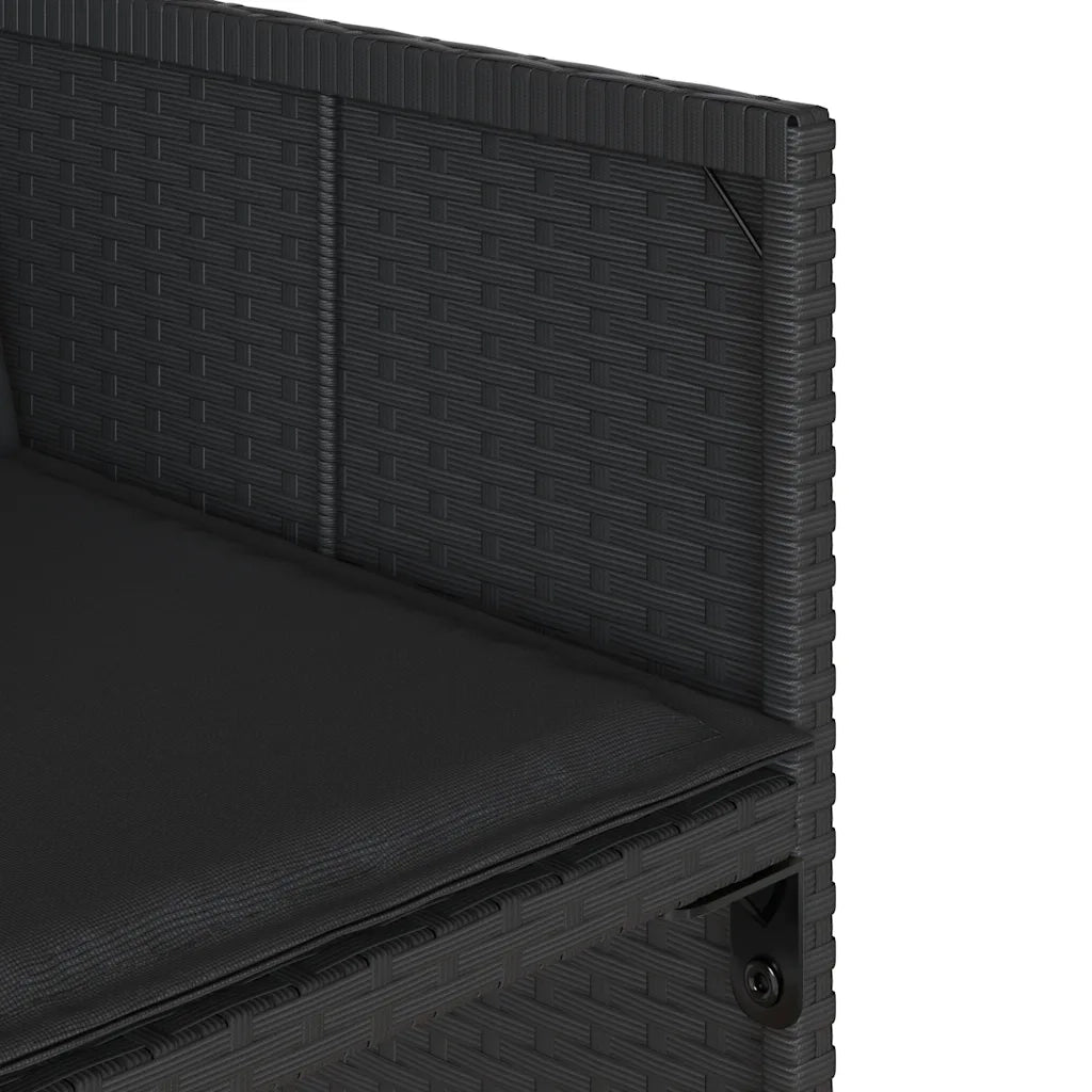 Sedie da Giardino con Cuscini 4 pz Nere in Polyrattan 364984