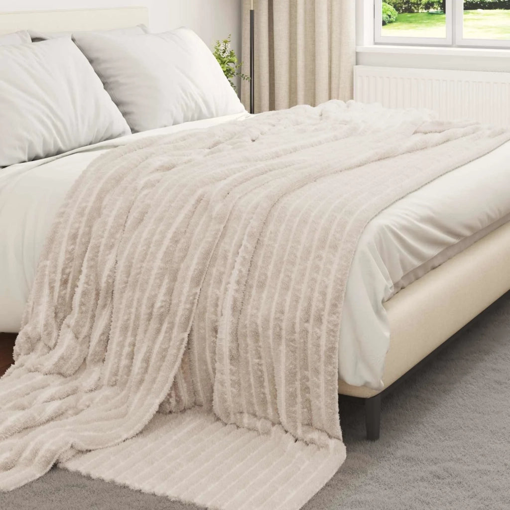 Coperte da Pile 6 pcs Beige 240 x 220 cm Panno 42016867