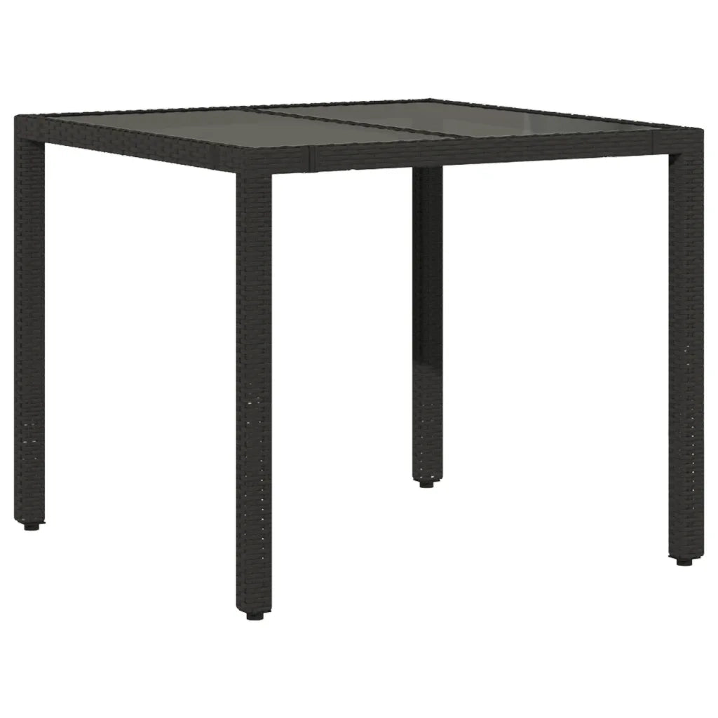 Set da Pranzo da Giardino 5 pz Nero con Cuscini in Polyrattan 3276693
