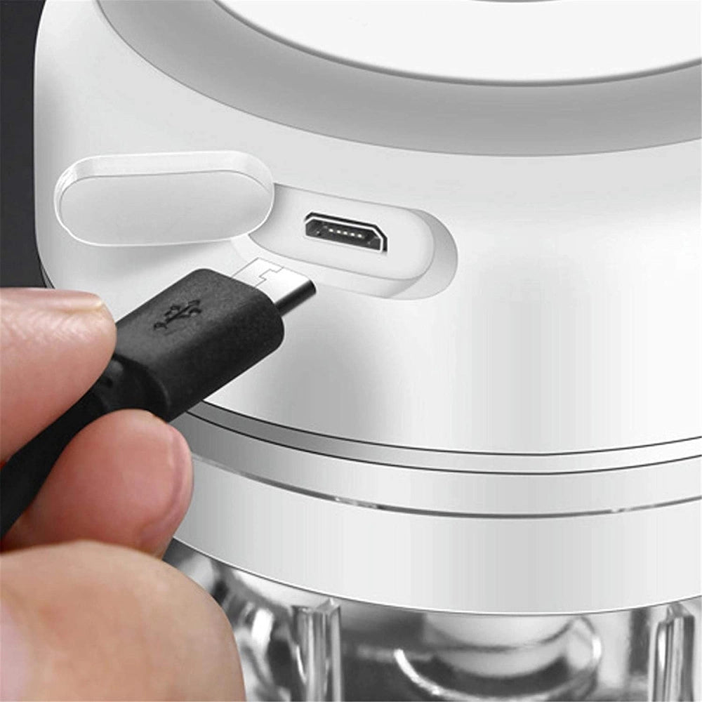 Trade Shop - Mini Trituratore A Batterie Per Aglio Zenzero Peperoncino Ricaricabile Usb 250ml -