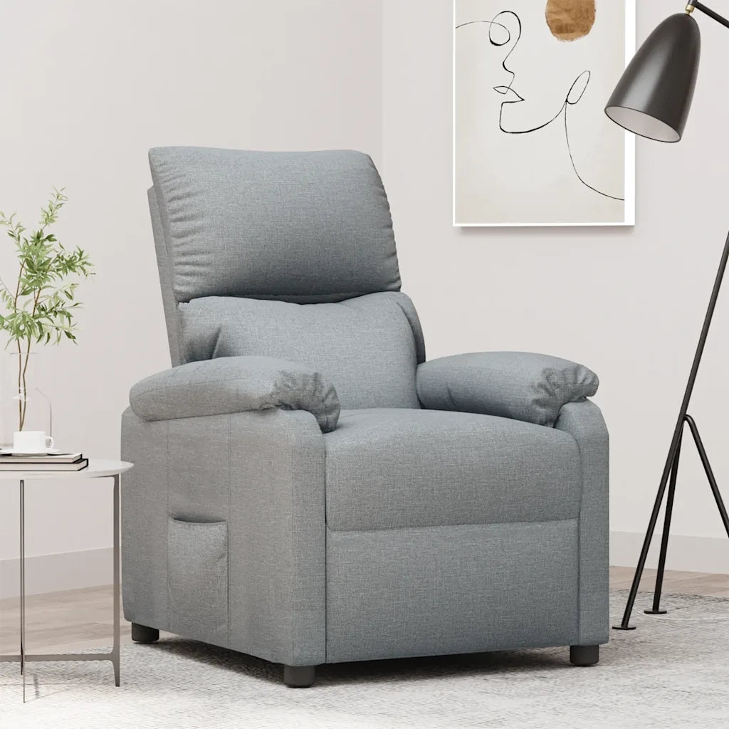 Poltrona Reclinabile in Tessuto Grigio Chiaro 340177
