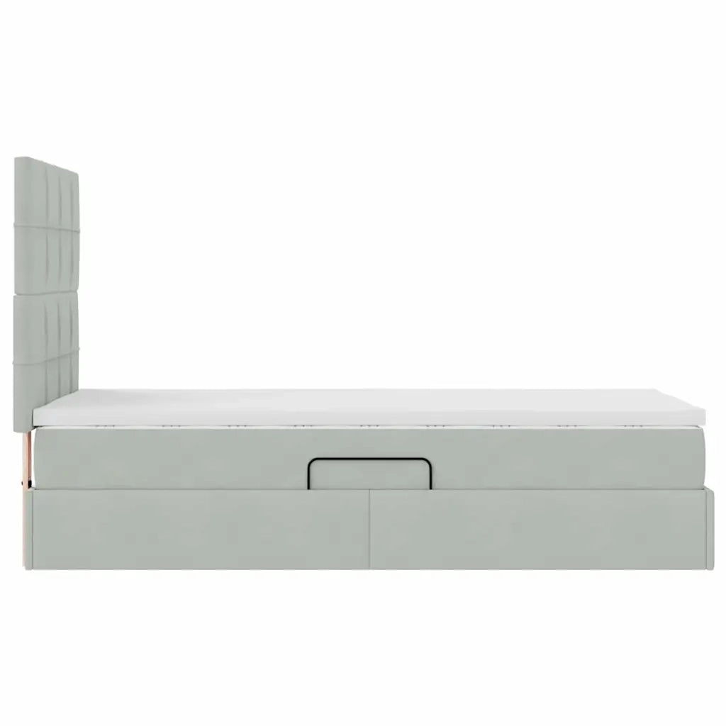 Letto con contenitore e materasso Grigio chiaro 100 x 200 cm 3372009
