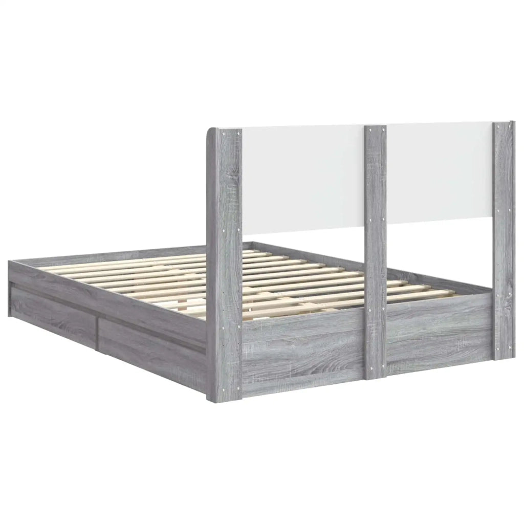 Struttura del letto con stoccaggio e testata Sonoma grigio 3414382