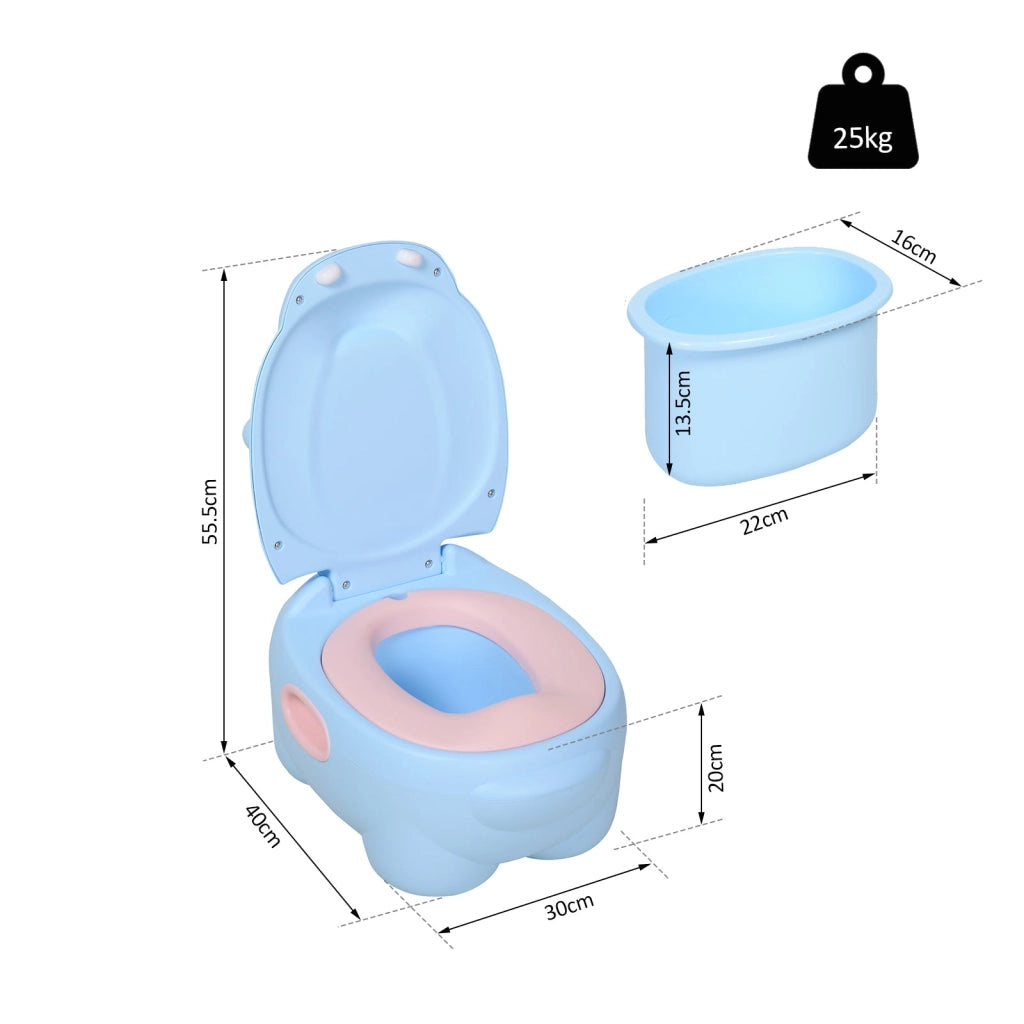 Vasino per Bambini Antiscivolo Ippopotamo  Hippoo Blu
